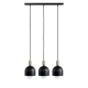 LOFT OVOI lampa wisząca na listwie z metalowymi czarnymi kloszami 3 x E27 Kolorowe Kable