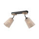 Lamkur Paco lampa sufitowa 2 x E14 stelaż czarny, abażur bezowy, drewno brzozowe