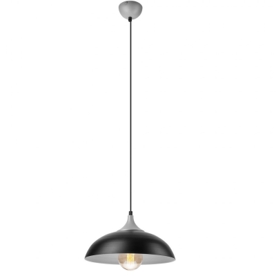 EVA lampa wisząca czarna srebrna 1x60W E27 Lamkur