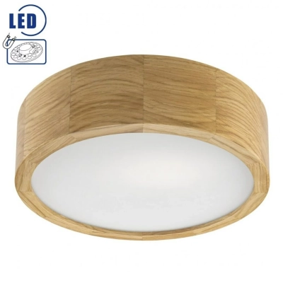 EVELINA plafon LED 12W drewniany 28 cm dębowy 12W 1200lm 3000K Lamkur