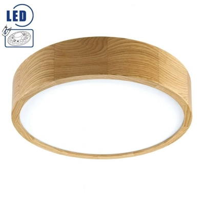EVELINA plafon LED 20W drewniany 38 cm dębowy 20W 1700lm 3000K Lamkur
