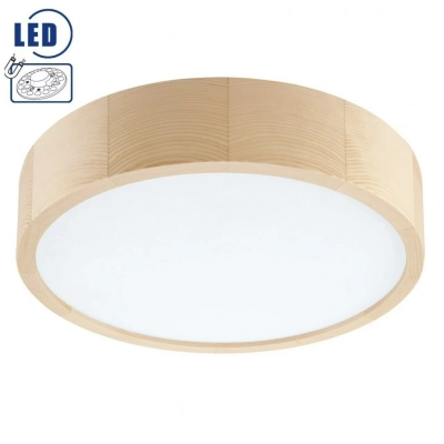 EVELINA plafon LED 20W drewniany 38 cm sosna 20W 1700lm 3000K Lamkur