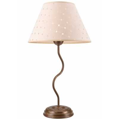 FABRIZIO lampa stołowa brązowa z abażurem 1x60W E27 Lamkur
