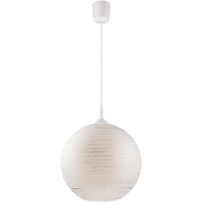 KULA lampa wisząca biała srebrna 1x60W E27 Lamkur