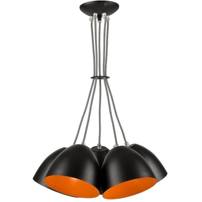 LIVIA lampa wisząca czarna - orange 5x60W E27 Lamkur