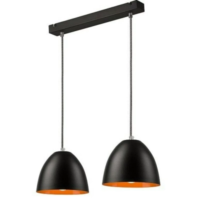 LIVIA lampa wisząca listwa czarna - orange 2x60W E27 Lamkur