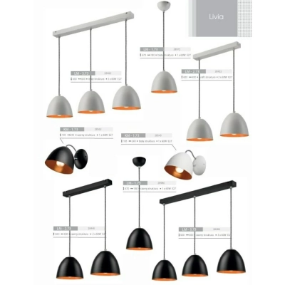 LIVIA lampa wisząca listwa czarna - orange 2x60W E27