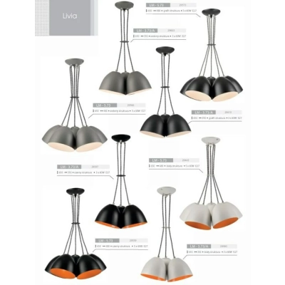 LIVIA lampa wisząca listwa grafit 2x60W E27
