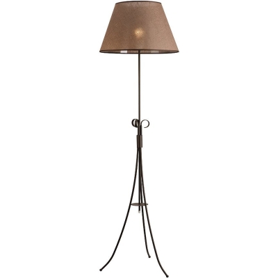 LORENZO lampa podłogowa z abażurem brązowa 1x60W E27 Lamkur