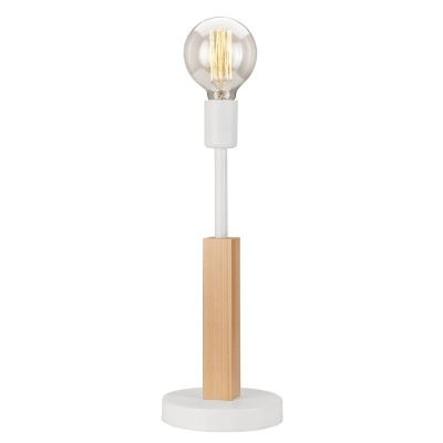 ORAZIO lampa stołowa biała - naturalny buk 1x60W E27 Lamkur