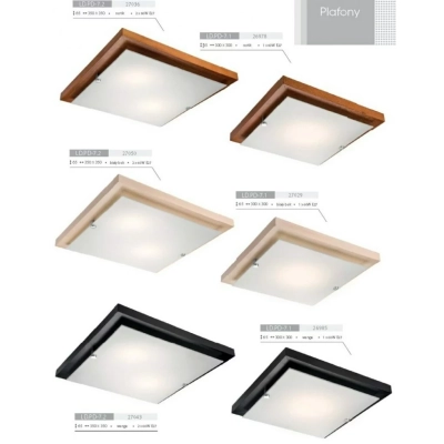 Plafon LED 20W drewniany kwadrat 36 cm calvados 20W 1700lm 3000K