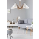 MARCELLO lampa sufitowa biała - drewno buk 5x60W E27