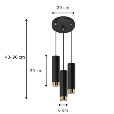 Glori 3P lampa wisząca 3xGU10 czarna LPX0091/3P CZA