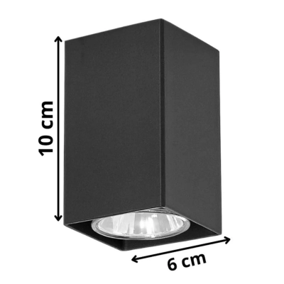 Nero lampa sufitowa 1xGU10 czarna 499/G