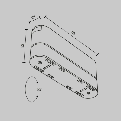 Adapter regulowany 115mm do szynoprzewodu magnetycznego Radity TRA084FC-11SW