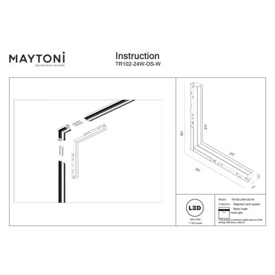 Basis Angle lampa do szynoprzewodu magnetycznego Flarity LED 24W 1150lm 2700K-6000K TR102-24W-DS-W