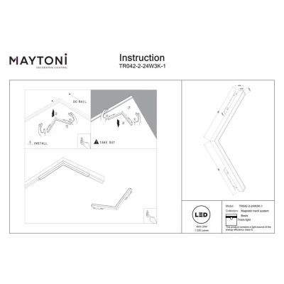 Basis lampa do szynoprzewodu magnetycznego Exility LED 24W 1230lm 3000K TR042-2-24W3K-1
