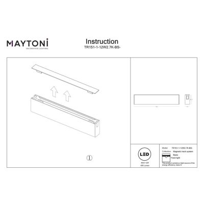 Basis lampa do szynoprzewodu magnetycznego Flarity LED 12W 400lm 2700K TR151-1-12W2.7K-BS-DE