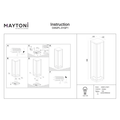 Cell lampa stojąca IP54 1xE27 O452FL-01GF1