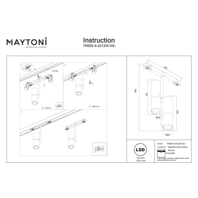 Elti Duo reflektor do szynoprzewodu magnetycznego Flarity LED 24W 1624lm 2700K-6000K TR005-4-2X12W-DS-BBS