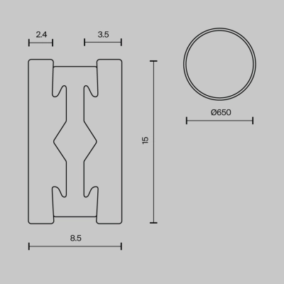Flarity szynoprzewód magnetyczny okrągły 650mm TRX154-R-D650-BS