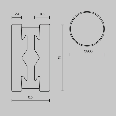 Flarity szynoprzewód magnetyczny okrągły 800mm TRX154-R-D800-BS