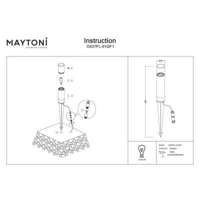 Glide lampa stojąca IP54 1xG9 O437FL-01GF1