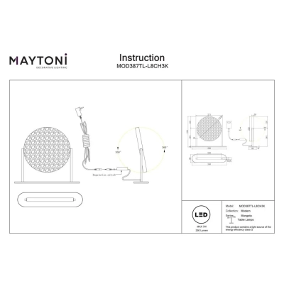 Mangata lampka stołowa LED 7W 250lm 3000K MOD387TL-L8CH3K