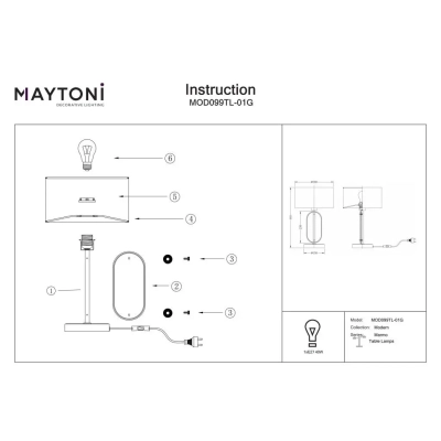 Marmo lampka stołowa 1xE27 MOD099TL-01G