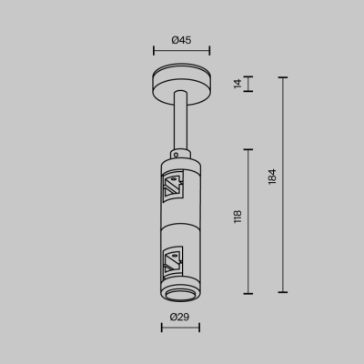 Mocowanie sufitowe podwójne 78mm do systemu magnetycznego Flarity TRA156C-D1-BS