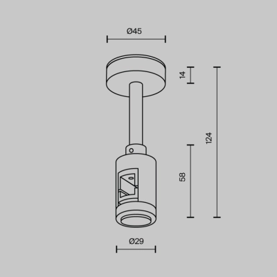 Mocowanie sufitowe 78mm do systemu magnetycznego Flarity TRA156C-S1-BS