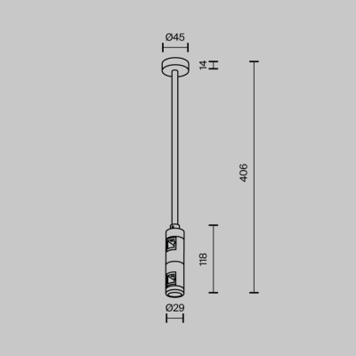 Mocowanie sufitowe podwójne 300mm do systemu magnetycznego Flarity TRA158C-D1-BS