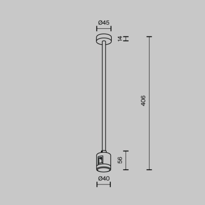 Mocowanie sufitowe z zasilaniem 360mm do systemu magnetycznego Flarity TRA158C-IPCL1-BS