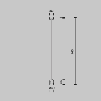 Mocowanie sufitowe z zasilaniem 700mm do systemu magnetycznego Flarity TRA159C-IPC1-BS