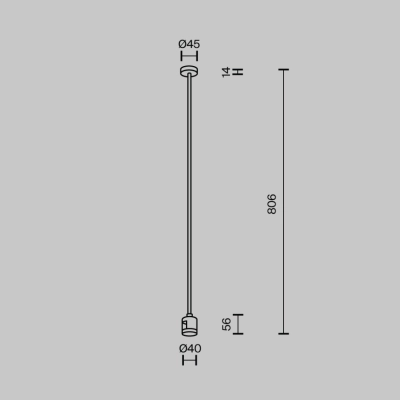 Mocowanie sufitowe z zasilaniem 760mm do systemu magnetycznego Flarity TRA159C-IPCL1-BS