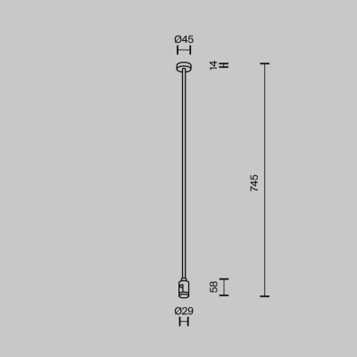 Mocowanie sufitowe 700mm do systemu magnetycznego Flarity TRA159C-S1-BS