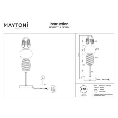 Pattern lampka stołowa LED 28W 3500lm 3000K MOD267TL-L28CH3K