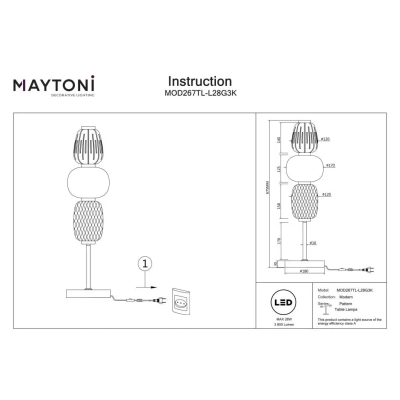 Pattern lampka stołowa LED 28W 3500lm 3000K MOD267TL-L28G3K