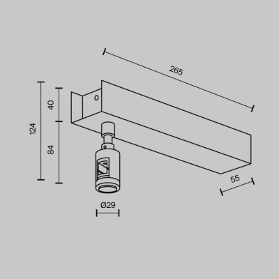 Podstawa sufitowa do zasilacza do systemu magnetycznego Flarity TRA156C-BB1-BS