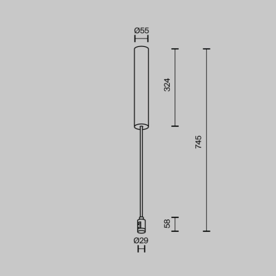 Podstawa sufitowa do zasilacza 385mm do systemu magnetycznego Flarity TRA159C-BB1-BS