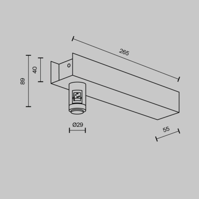 Podstawa ścienna do zasilacza do systemu magnetycznego Flarity TRA155CW-BB-BS
