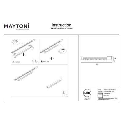 Points Rot lampa liniowa do szynoprzewodu 1-fazowego Unity LED 22W 1130lm 3000K TR010-1-22W3K-M-W-DE