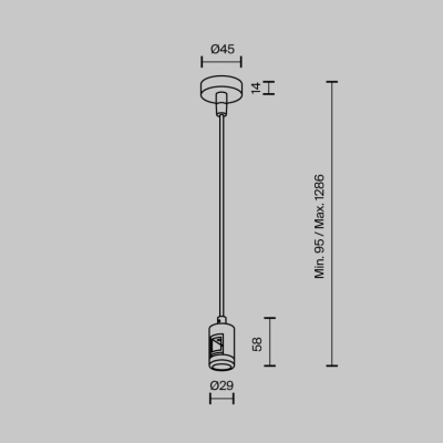 zawiesie Hang z zasilaniem do systemu magnetycznego Flarity TRA157SW-B1-BS