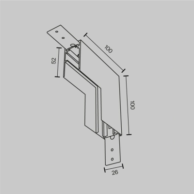 Łącznik L wewnętrzny do szynoprzewodu magnetycznego Exility TRA034ICL-41W