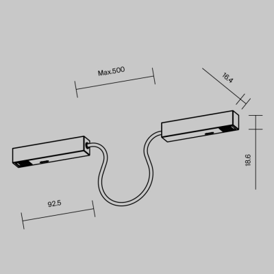 łącznik zasilania elastyczny do szynoprzewodu magnetycznego Exility TRA034CPC-42B-50