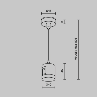 zawiesie Hang z zasilaniem do systemu magnetycznego Flarity TRA157SW-IPC1-BS