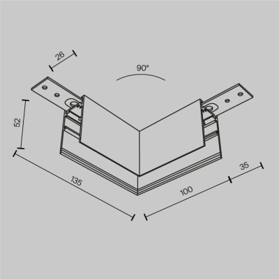 Łącznik L do szynoprzewodu magnetycznego Exility TRA034HCL-41W