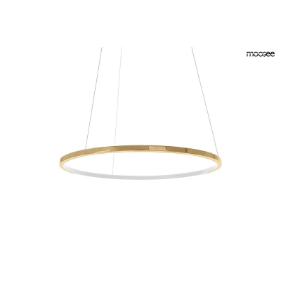 lampa wisząca w kształcie złotej obręczy
