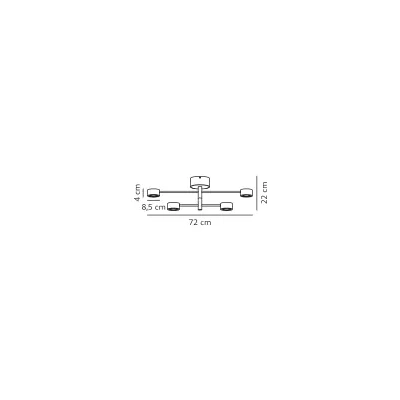 Clyde Flex 4 lampa sufitowa LED 16W 1100lm 2700K czarna 2412260103