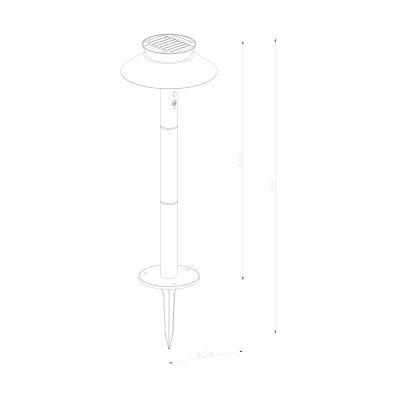 Justina Solar IP44 lampa stojąca LED 5W 400lm 3000K czarna 2418098003